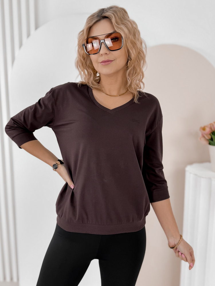 BLOUSE DARK BROWN SOLENA