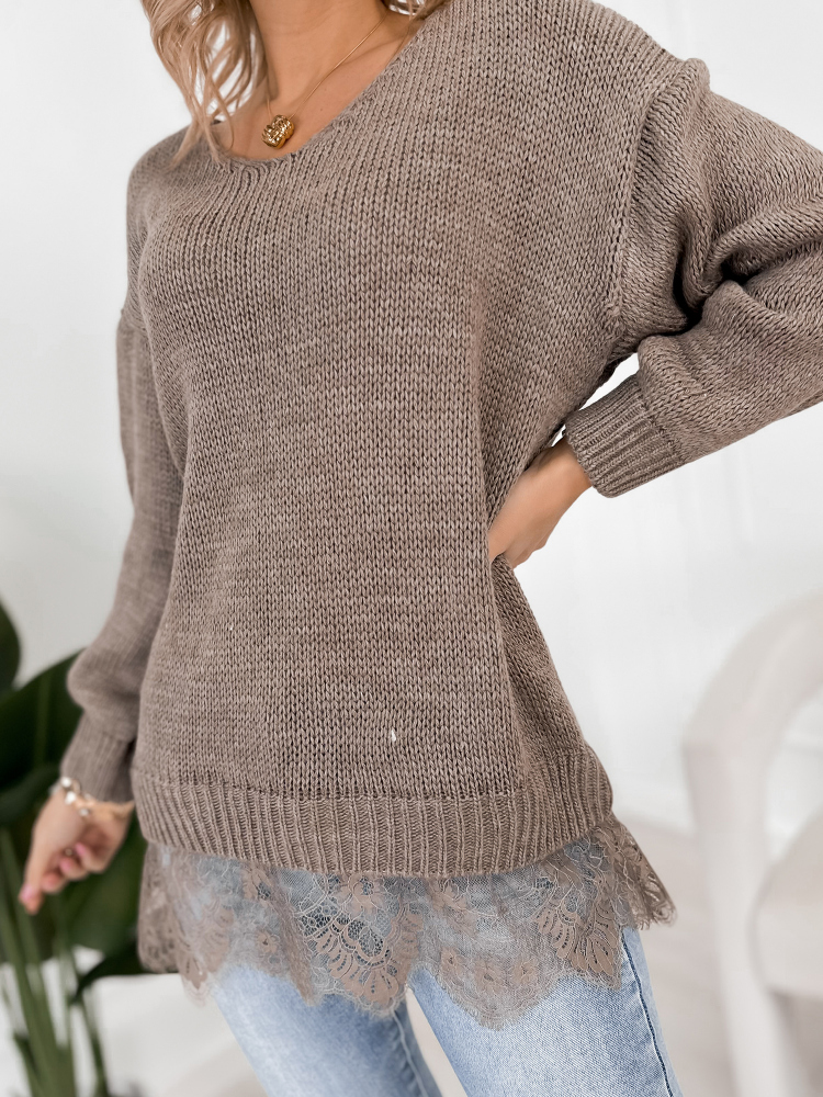 PULLOVER LENOX DUNKELBEIGER
