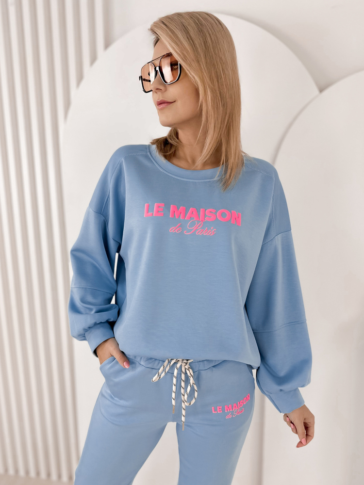 SET KLEID INDIGO BLAU