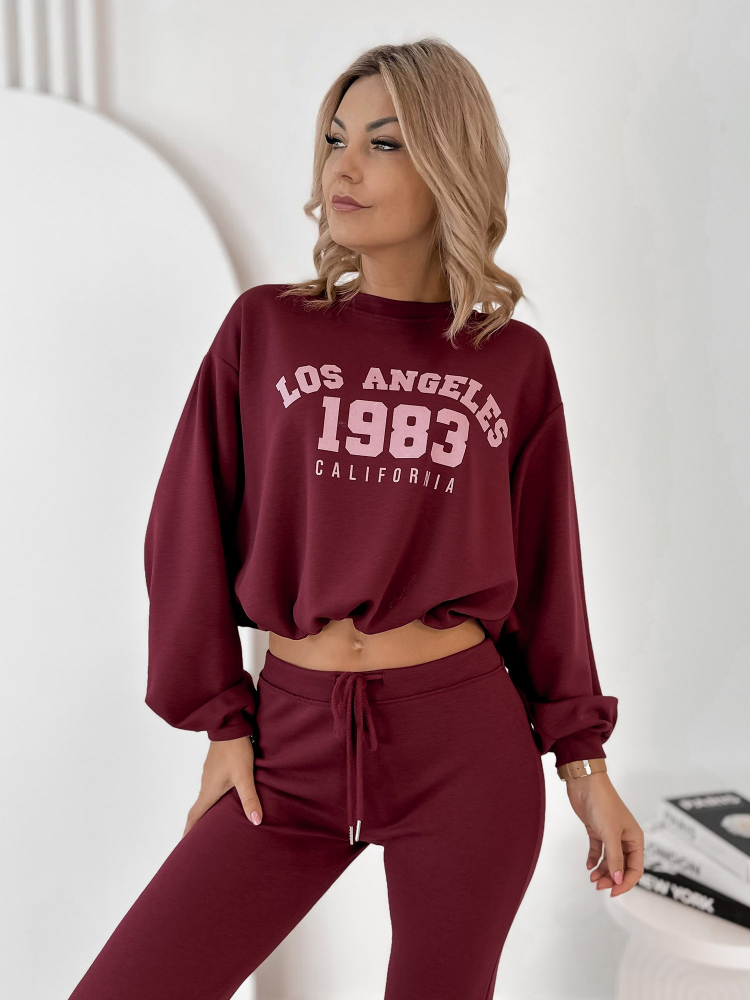 KOMPLET ŠATY LAUREL BORDOVÝ