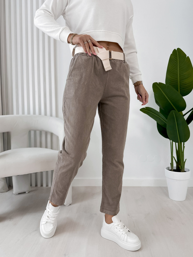 PANTS CORDUROY ADDISON DARK BEIGE