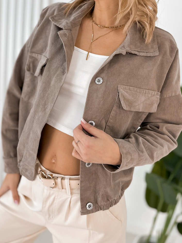 JACKET CORDUROY PENELOPE DARK BEIGE