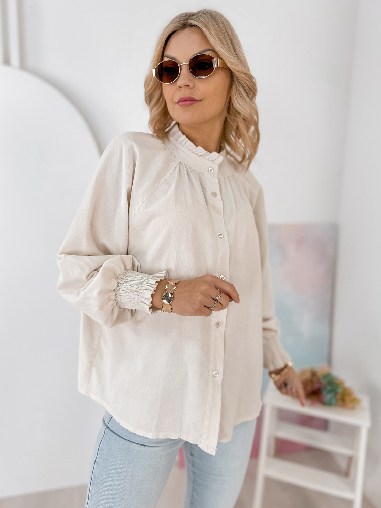 CHEMISE CORDUROY CANNE BEIGE
