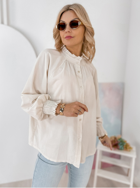 CHEMISE CORDUROY CANNE BEIGE