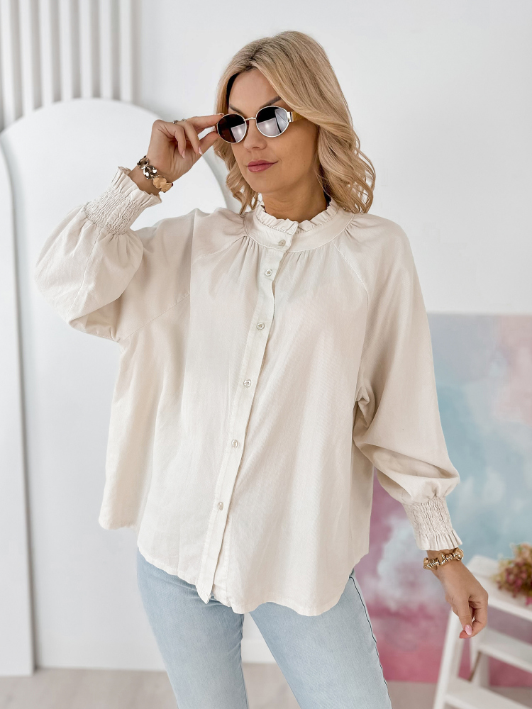 CHEMISE CORDUROY CANNE BEIGE
