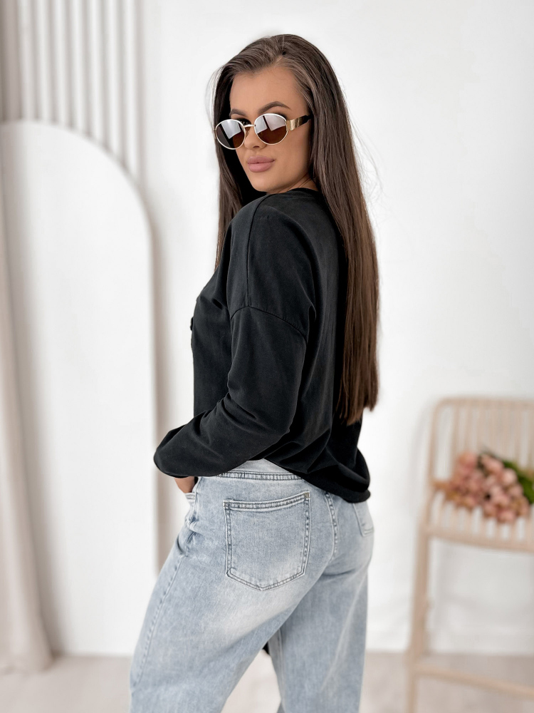 BLUSE MONCHERI SCHWARZ