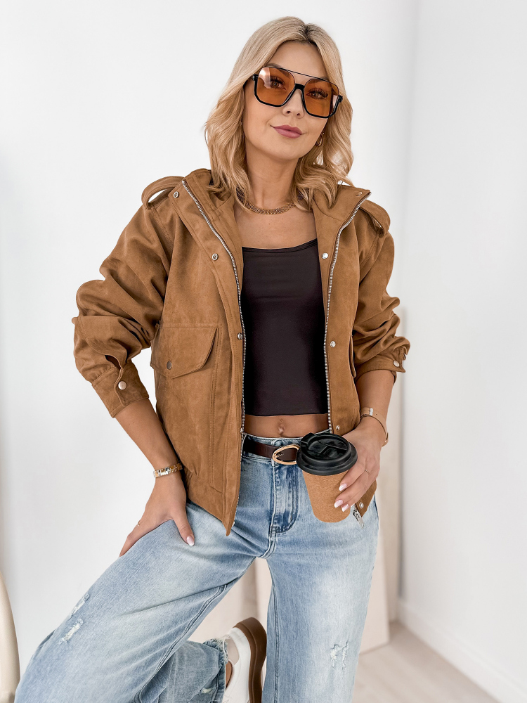 JACKE SUEDE CARMEN KARAMELLFARBEN