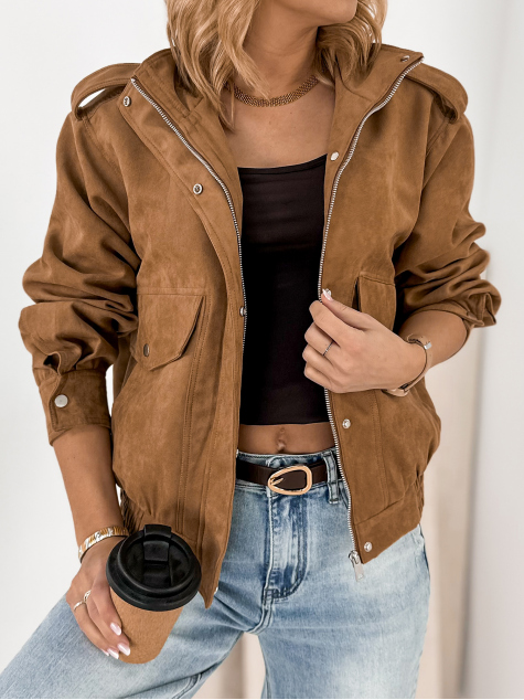 VESTE SUEDE CARMEN CARAMEL