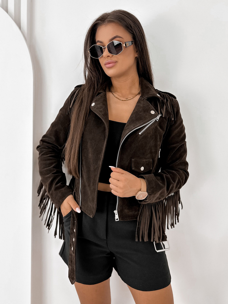 VESTE DAIM SUNDANCE BRUN FONCÉ