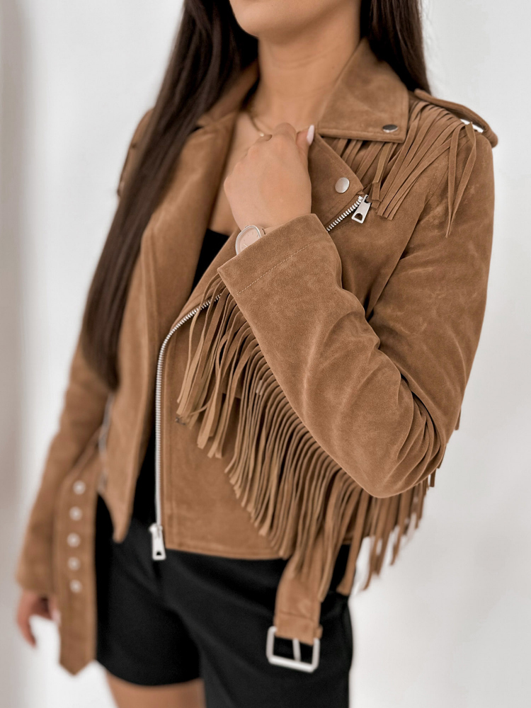 JACKET SUEDE SUNDANCE CARAMEL