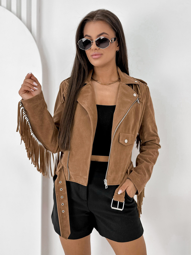 JACKET SUEDE SUNDANCE CARAMEL