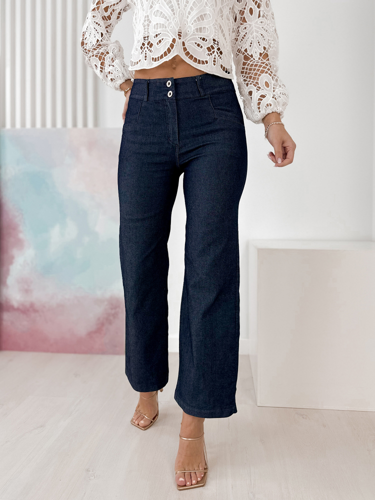 PANTALON CORNALINE BLEU MARINE