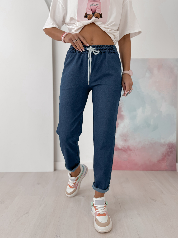 PANTALONI GRECO ALBASTRU MARIN