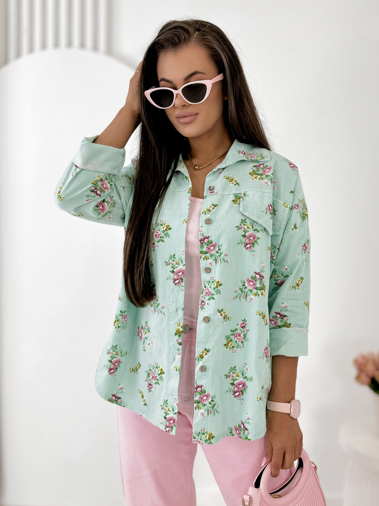copy of CHEMISE GARDINI EN VELOURS CÔTELÉ ROSE POUDRE