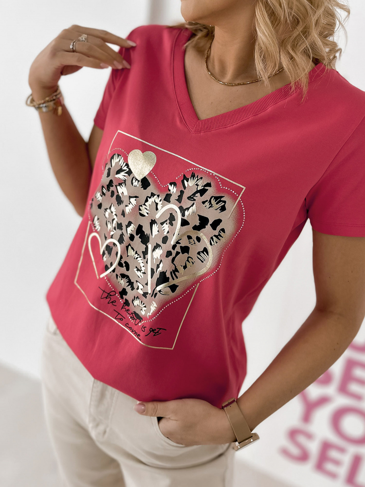 BLUSE CASPER HIMBEERROTE