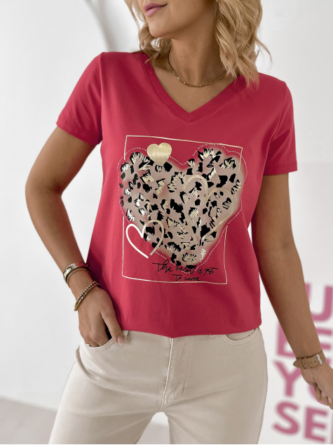 BLUSE CASPER HIMBEERROTE