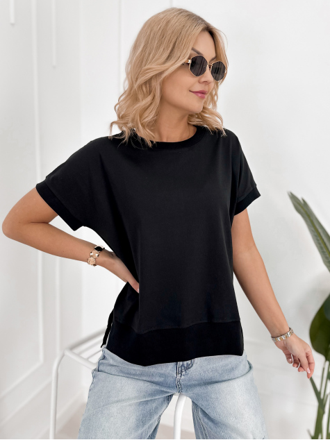 BLOUSE VINGE BLACK