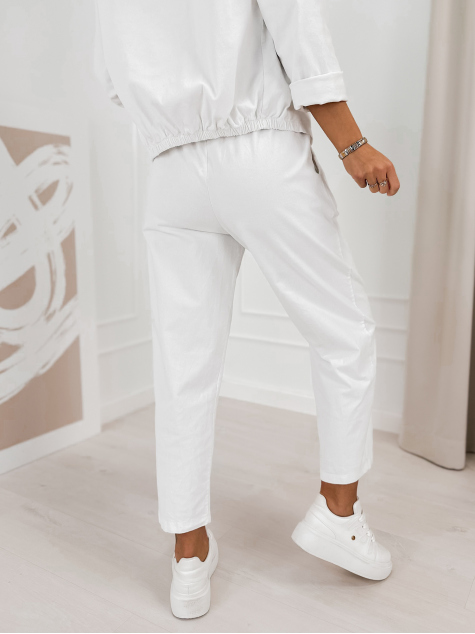 ENSEMBLE KARENIA EN VELOURS CÔTELÉ BLANC