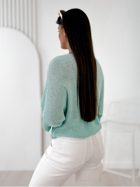 BLUSE NICOLLO MINTFARBENE