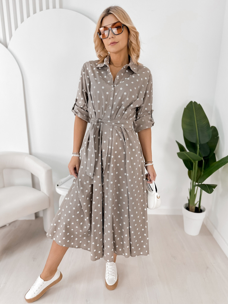 ROBE ANTONIE BEIGE FONCÉ