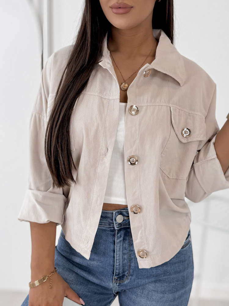 VESTE VELOURS CÔTELÉ GÉRALDINE BEIGE