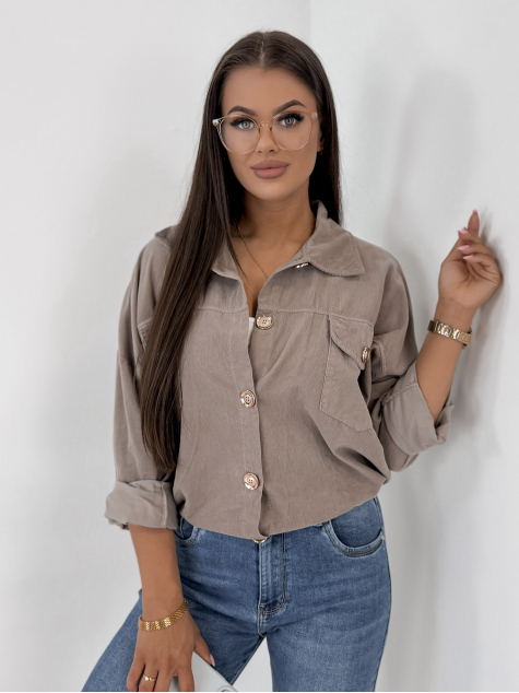 JACKET CORDUROY GERALDINE DARK BEIGE