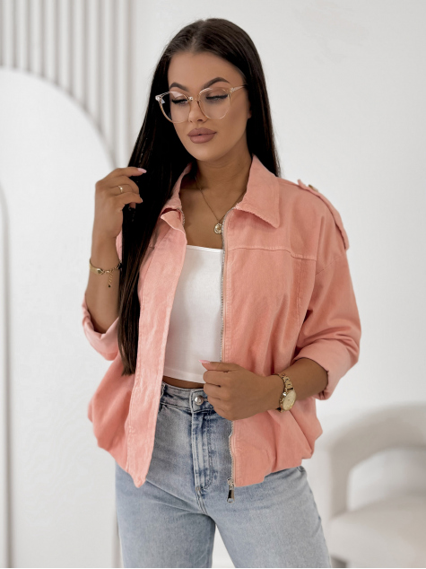 VESTE VELOURS CÔTELÉ APOLLINE CORAIL