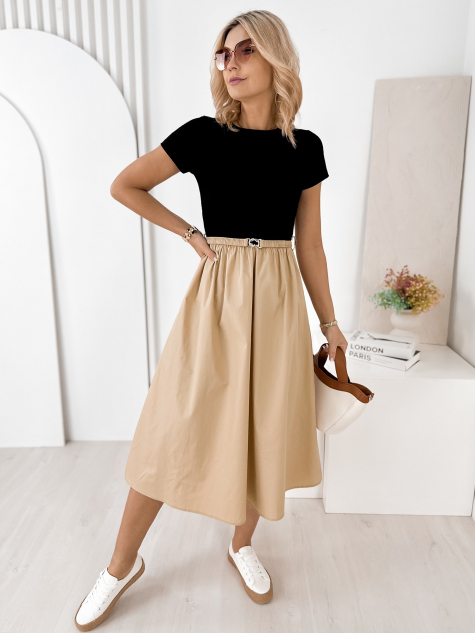 KLEID BLACK-URIOUSBEIGE