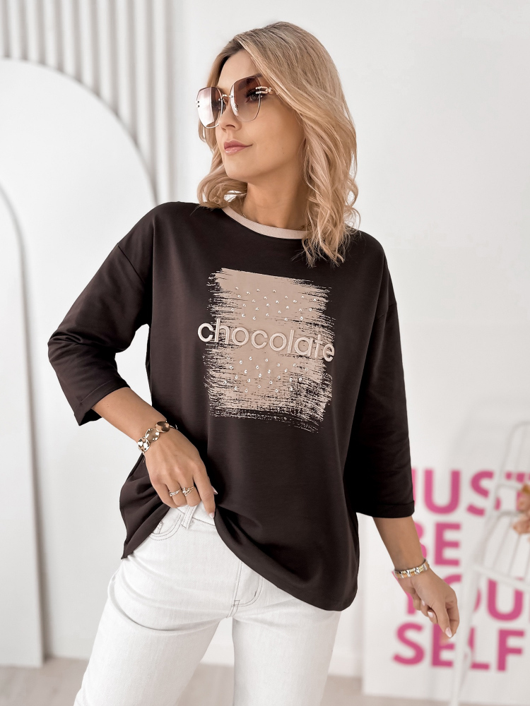 BLUSE BECKER DUNKELBRAUN