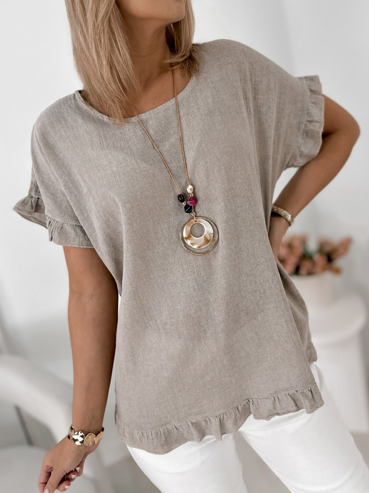 BLOUSE CIREL DARK BEIGE