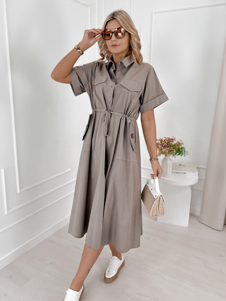 KLEID ARMAND DUNKELBEIGE