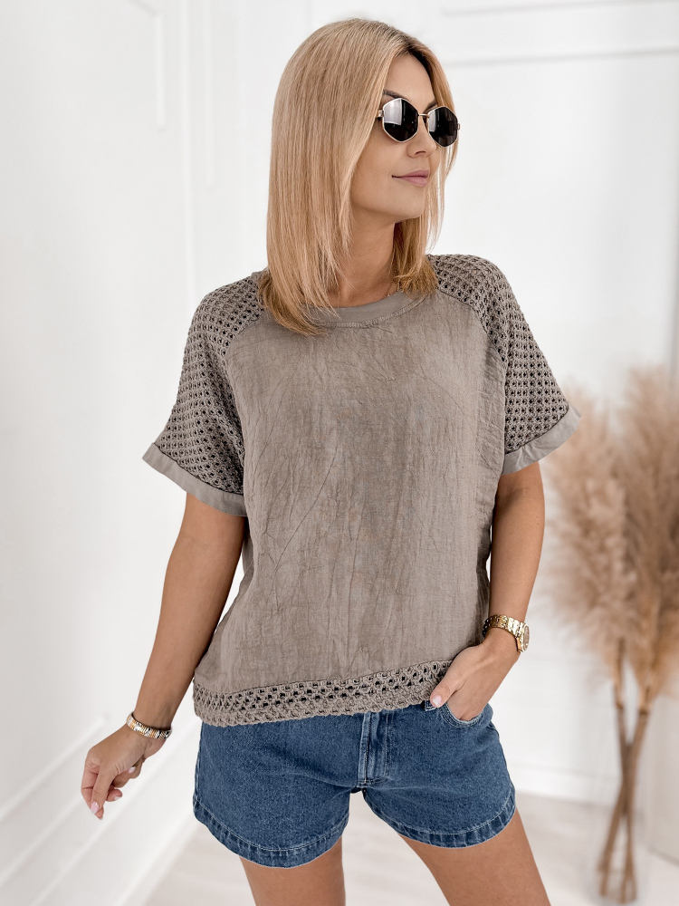 BLOUSE ELIAS DARK BEIGE