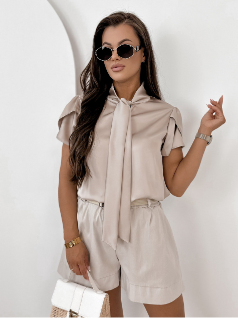 BLUSE DOLORES DUNKELBEIGE