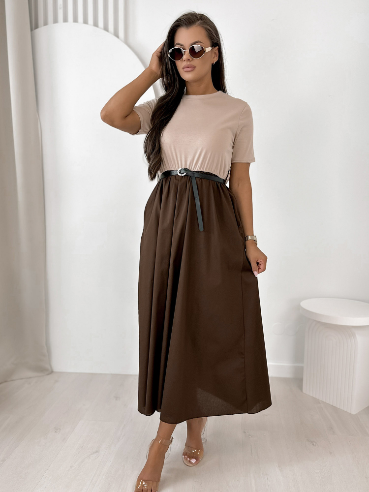 ROBE ANESSE BEIGE-BRUN