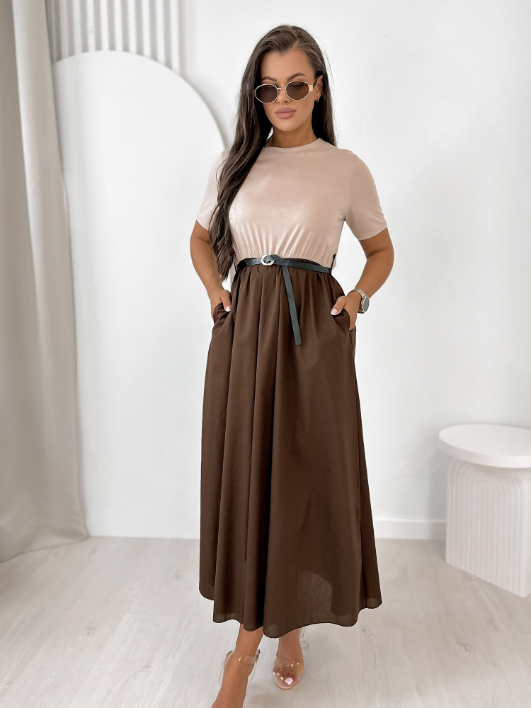 ROBE ANESSE BEIGE-BRUN