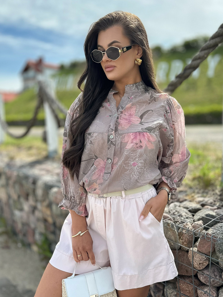 BLOUSE TWIST BEIGE FONCÉ