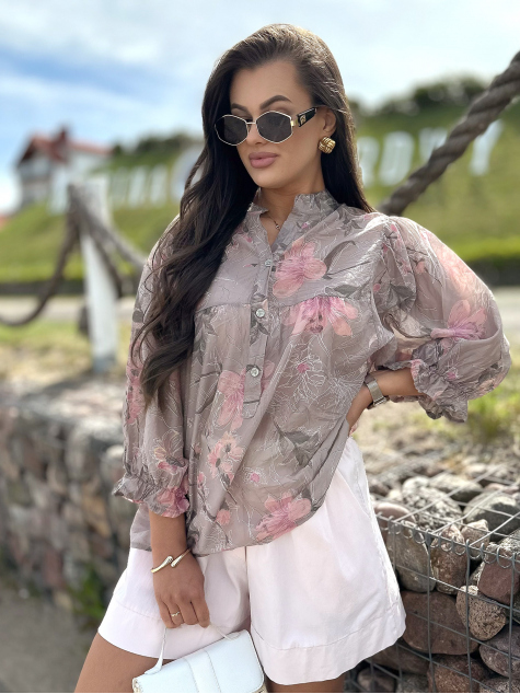 BLOUSE TWIST DARK BEIGE