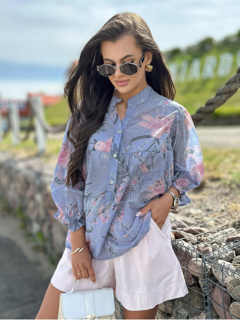 BLOUSE TWIST BLEU