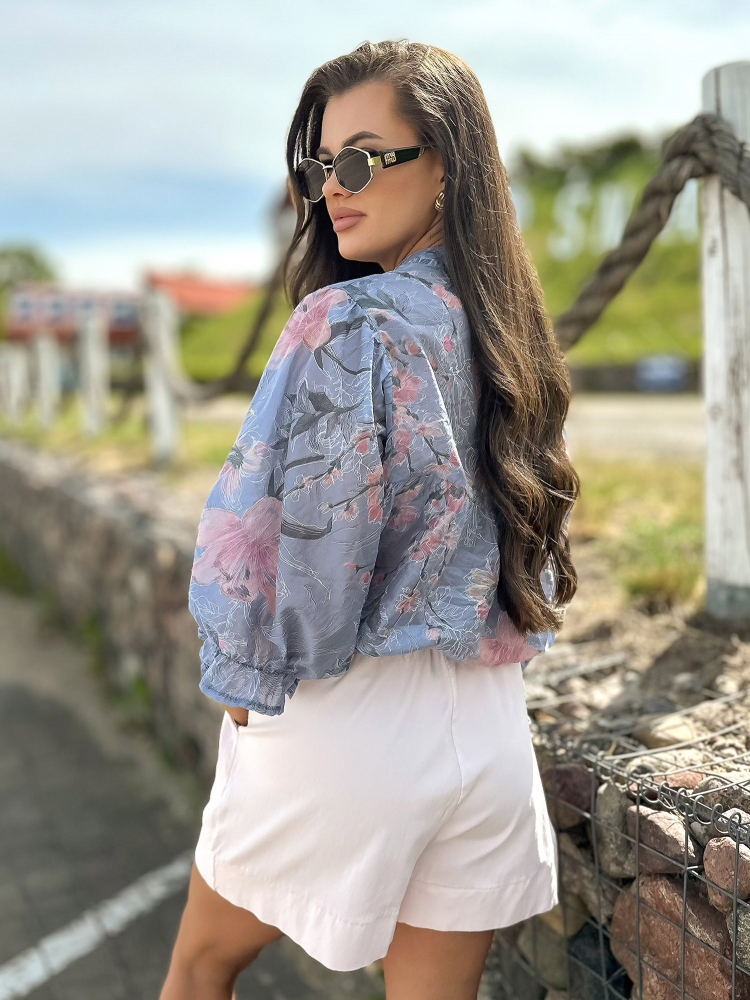 BLOUSE TWIST BLEU