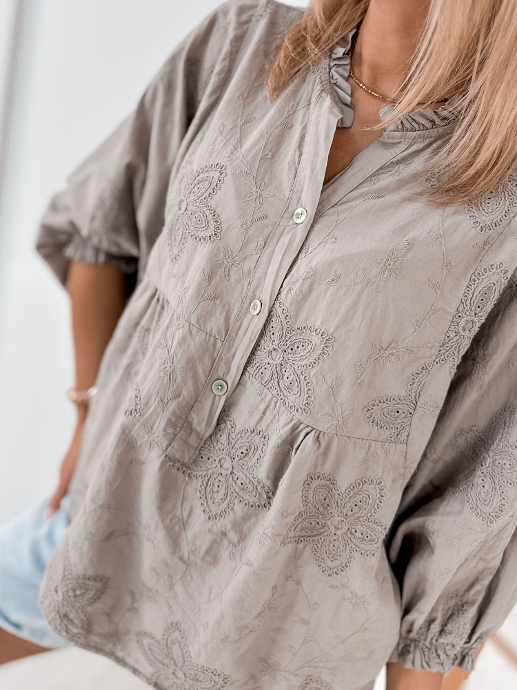 BLUSE WERTER DUNKELBEIGE