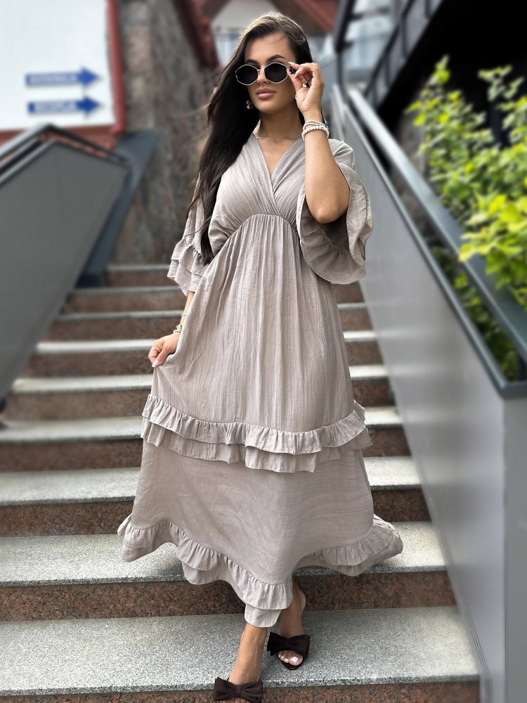 KLEID VERONIKA DUNKELBEIGE