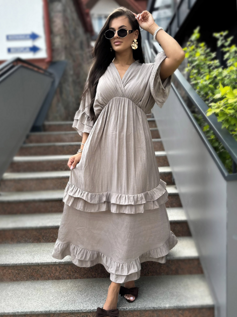 ŠATY VERONIKA TMAVOBÉŽOVÁ