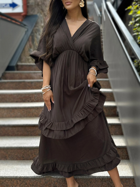 РОКЛЯ VERONIKA ТЪМНОКАФЯВ