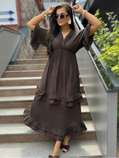 ROBE VERONIKA BRUN FONCÉ