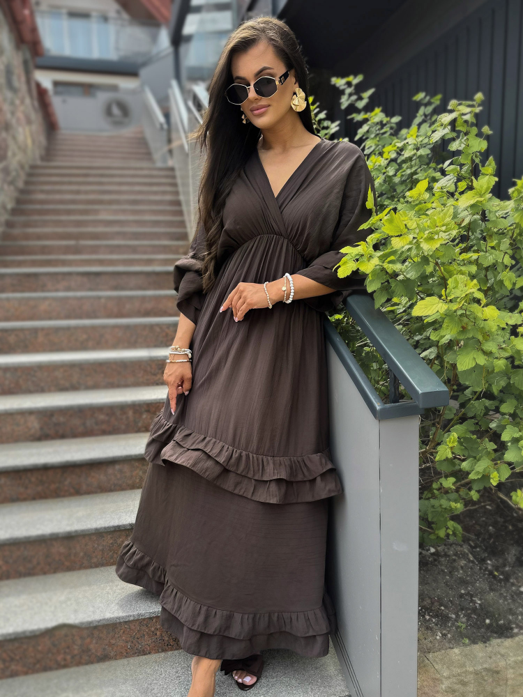 РОКЛЯ VERONIKA ТЪМНОКАФЯВ