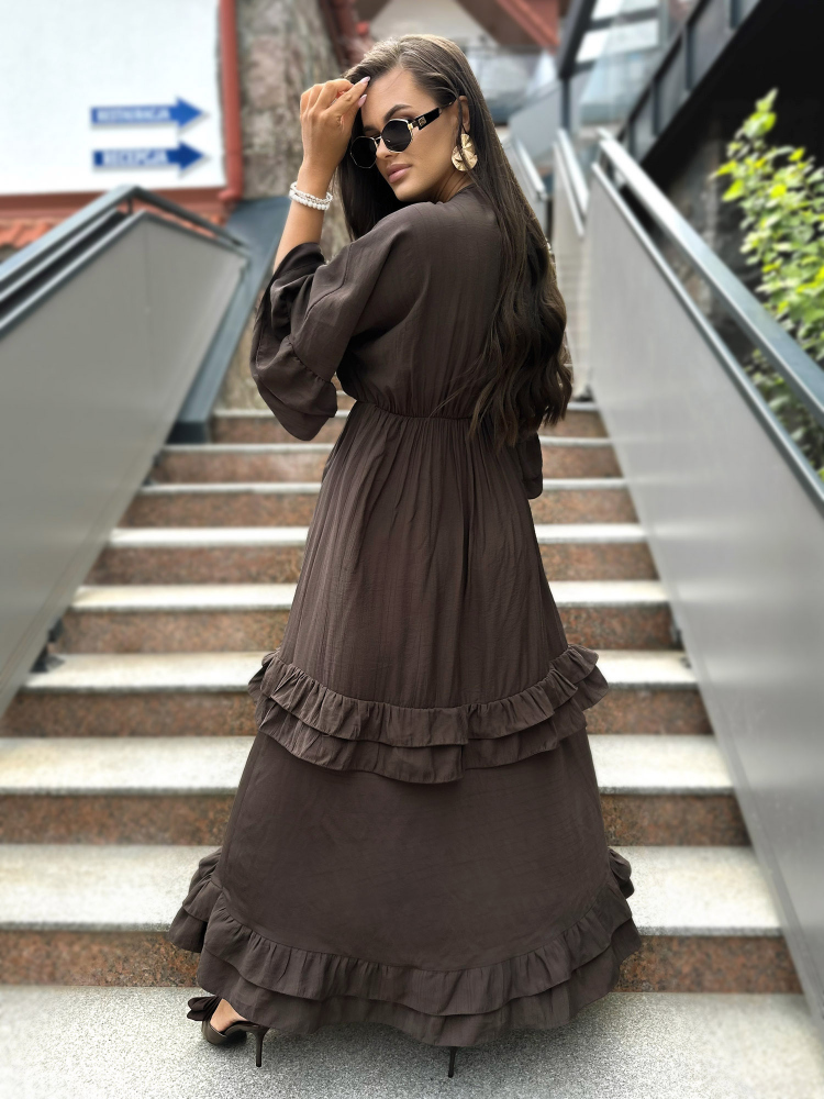 DRESS VERONICA DARK BROWN