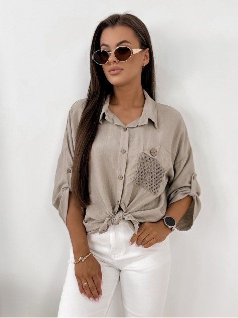CHEMISE TOMASSO BEIGE FONCÉ