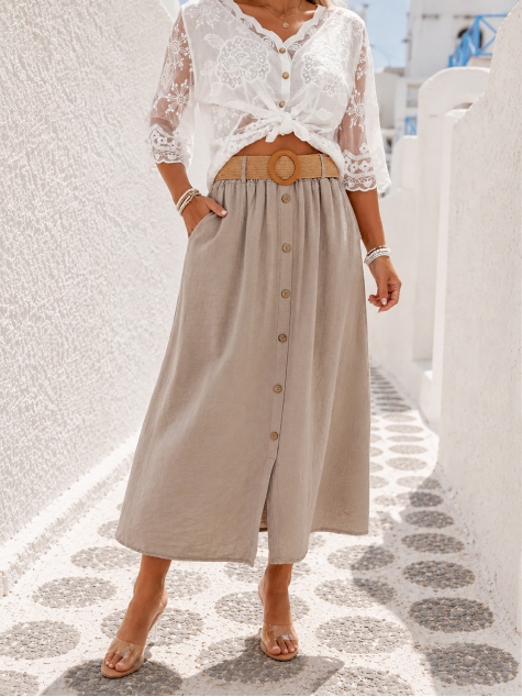 SKIRT EUDORA DARK BEIGE