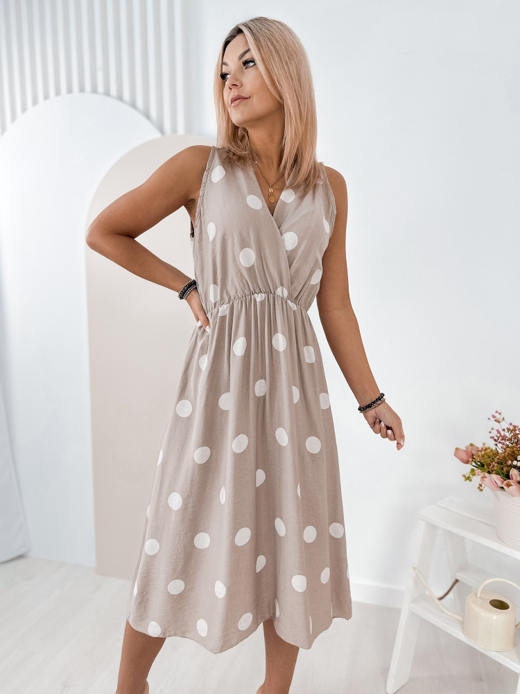 ROBE JACKIE BEIGE FONCÉ