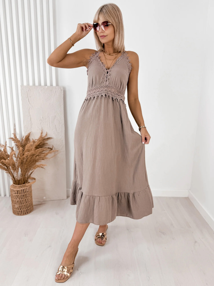 KLEID SARONE DUNKELBEIGE